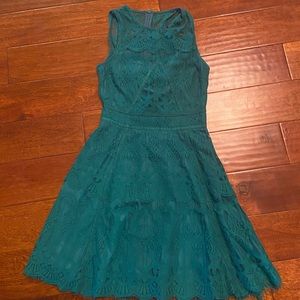 Emerald green lace dress